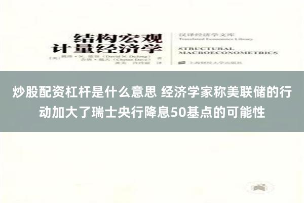 炒股配资杠杆是什么意思 经济学家称美联储的行动加大了瑞士央行降息50基点的可能性