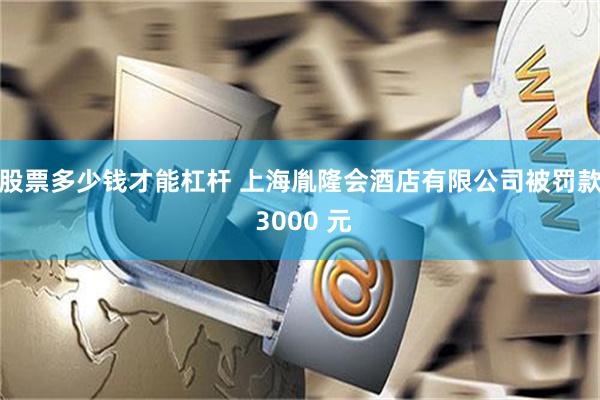 股票多少钱才能杠杆 上海胤隆会酒店有限公司被罚款 3000 元