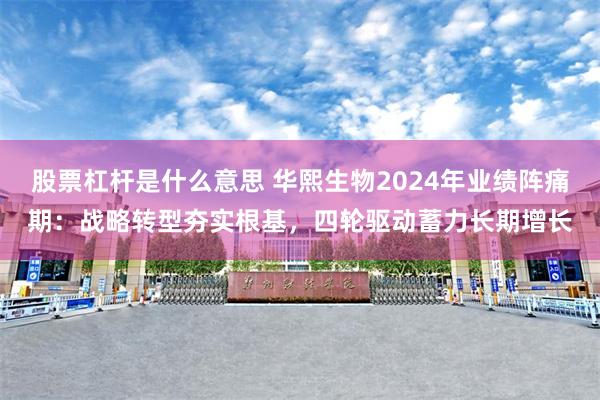 股票杠杆是什么意思 华熙生物2024年业绩阵痛期：战略转型夯实根基，四轮驱动蓄力长期增长